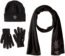 Timberland Double Layer Scarf, Cuffed Beanie & Magic Glove Gift Set, Black, One Size