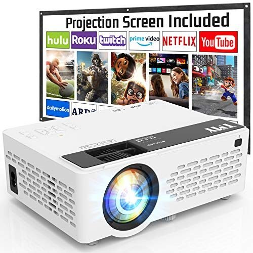 TMY Proyector de 7500 lúmenes con pantalla de proyector de 100 pulgada
