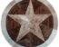 Cowhides Rug Leather Star Cow Hide Patchwork Area Round Carpet 40'' Brown Light