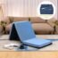 BedStory Tri Folding Mattress with Carry Bag, Foldable Pain-Relief Mattress with Washable Cover, Bamboo Charcoal Infused Foam Trifold Mattress Topper Floor Mat Non-Slip Portable Bed, Twin Size 4 Inch