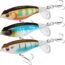 TRUSCEND Topwater Fishing Lures, Plopper Fishing Lure, Plopping Minnow with Floating Rotating Tail, Topwater Surface Crankbait Lures for Bass Trout Pike Perch, Hard Bass Whopper Lure Kit