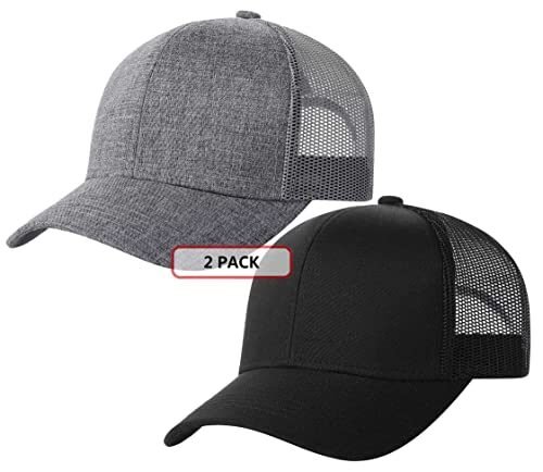TSSGBL Paquete de 2 gorras de béisbol de camionero Snapback con malla trasera