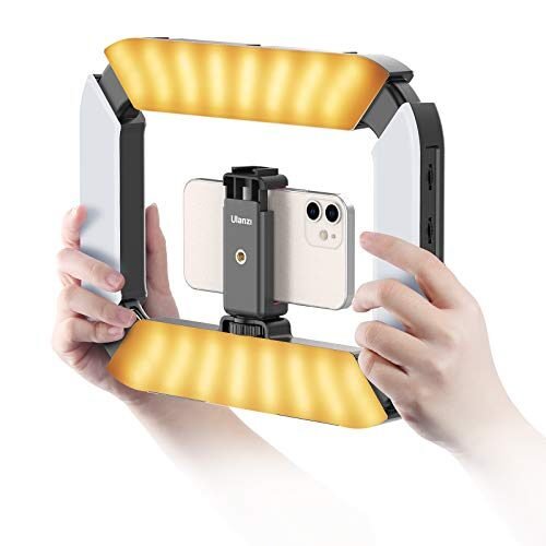 ULANZI Aparejo de video para smartphone con luz, estabilizador de mano para teléfono celular