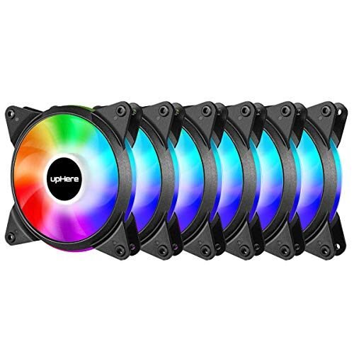 upHere Paquete de 6 ventiladores RGB direccionables de 5 V, 4.724 in