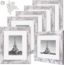 upsimples 8x10 Picture Frame Distressed White with Real Glass, Display Pictures 5x7 with Mat or 8x10 Without Mat, Multi Photo Frames Collage for Wall or Tabletop Display, Set of 6