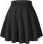 Urban CoCo Women's Basic Versatile Stretchy Flared Casual Mini Skater Skirt (Medium, Black)