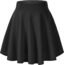 Urban CoCo Women's Basic Versatile Stretchy Flared Casual Mini Skater Skirt (Medium, Black)