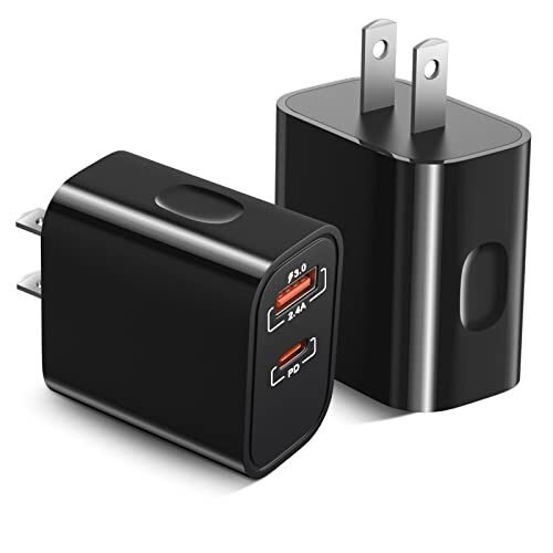 Costyle – Cargador de pared USB C, paquete de 2 unidades de 20 W, doble puerto PD y carga rápida rápida 3.0