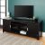 Walker Edison Soporte de TV de madera tradicional con armarios de almacenamiento