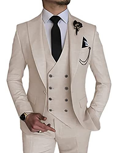 Traje de 3 piezas para hombre, ajuste ajustado, con un botón