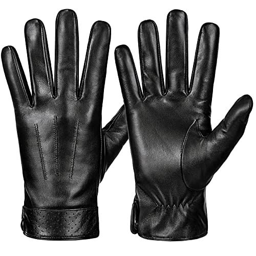Dsane – Guantes de piel de oveja genuina para hombre