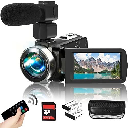 Videocámara con micrófono Ultra HD 2.7K 42.0MP grabadora de cámara