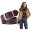 Women Cowhide Leather Belts Coffee Leather Waist Belt for Jeans,31-37