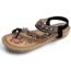 Womens Flats Sandals Summer Gladiator Bohemian Beaded Dress Shoes Comfortable Open Toe Elastic Ankle Strap Slip On Sandal