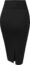 Womens Premium Nylon Ponte Stretch Office Pencil Skirt Made Below Knee KSK45002 1073T Black M