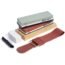 Shijinji Knife Sharpening Stone Set, Whetstone Kit 2 Side Grit 400/1000-3000/8000 with NonSlip Bamboo Base Leather Straps Leather Honing Strop and Angle Guide Whetstone Knife Sharpener