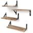 YGEOMER Floating Shelves, Set of 8, Rustic Wall Shelves, Wood Floating Shelf for Bedroom, Living Room, Book and Bathroom（Carbonized Black）
