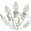 YIMILITE 5 Base C7 String Bulbs Christmas Village Light Accessory Cord with 5 LED Light Bulb Universal Clip White Cord with On/Off Spare Fuse Switch Plugs for Decorations Christmas Village House