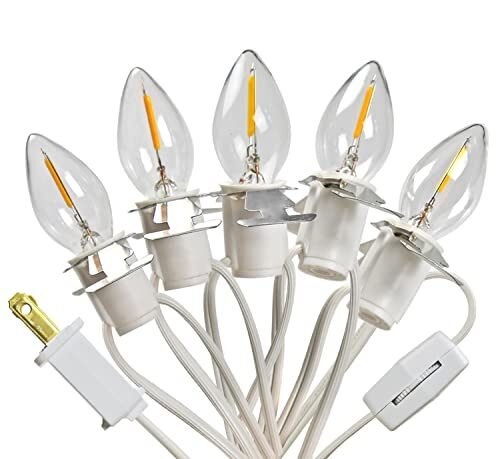 YIMILITE 5 bombillas C7 de cadena de luces de aldea de Navidad