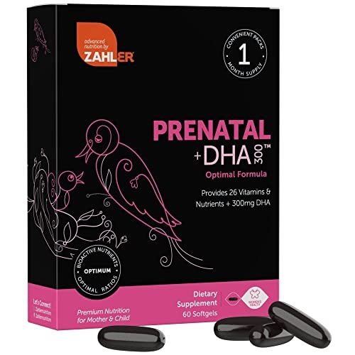 Suplemento multivitamínico de DHA Zahler Prenatal, premium, suplemento prenatal para madre y bebé